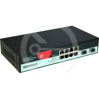 300-7306GE2GC Signamax web managed rackmount switch, 6x 1G + 2x 1G Combo, 9