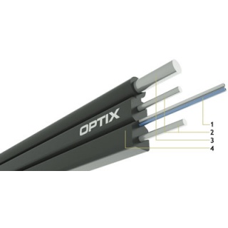 Kabel światłowodowy 2J Optix S-NOTKS - OPTIX FIBER CABLE GJYXFCH (S-NOTKS) 2 x 9/125 ITU Fujikura G.652D