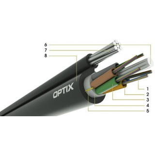 Kabel światłowodowy 96J Optix S-XOTKt - OPTIX FIBER CABLE GYTC8Y (S-XOTKt) 96 x 9/125 ITU G.652D 4.0kN