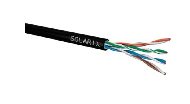 Kabel instalacyjny Solarix UTP CAT5E PE zewnętrzny  czarny